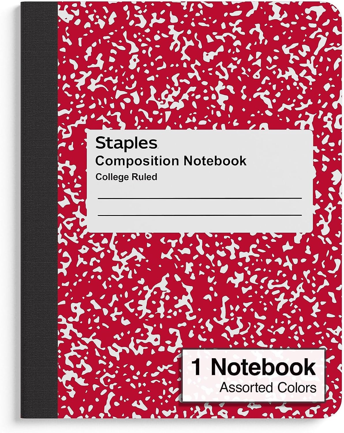 image:imageSTAPLES Composition Notebook 975 x 75 College Ruled 100 Sheets Assorted Colors 48CartonAssorted Color 1 Pack