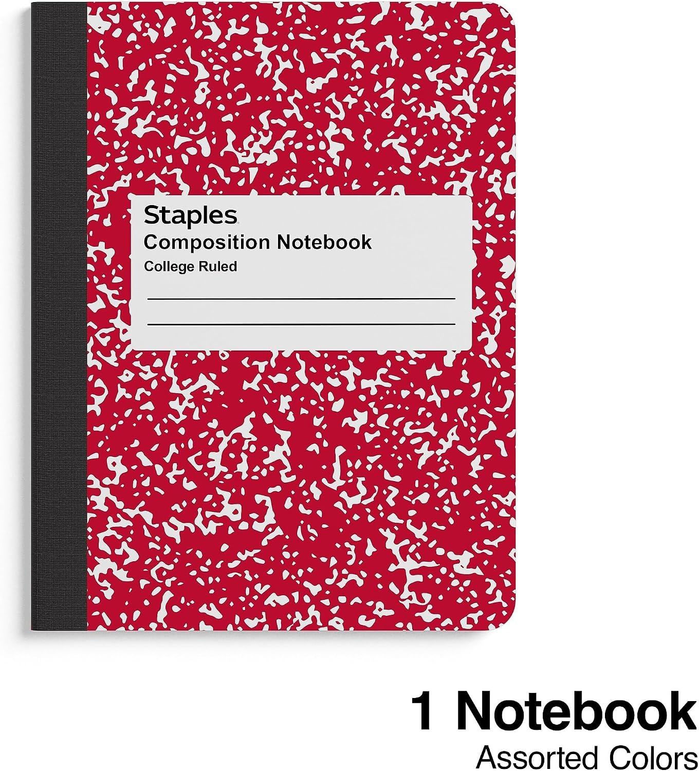 image:imageSTAPLES Composition Notebook 975 x 75 College Ruled 100 Sheets Assorted Colors 48CartonAssorted Color 1 Pack