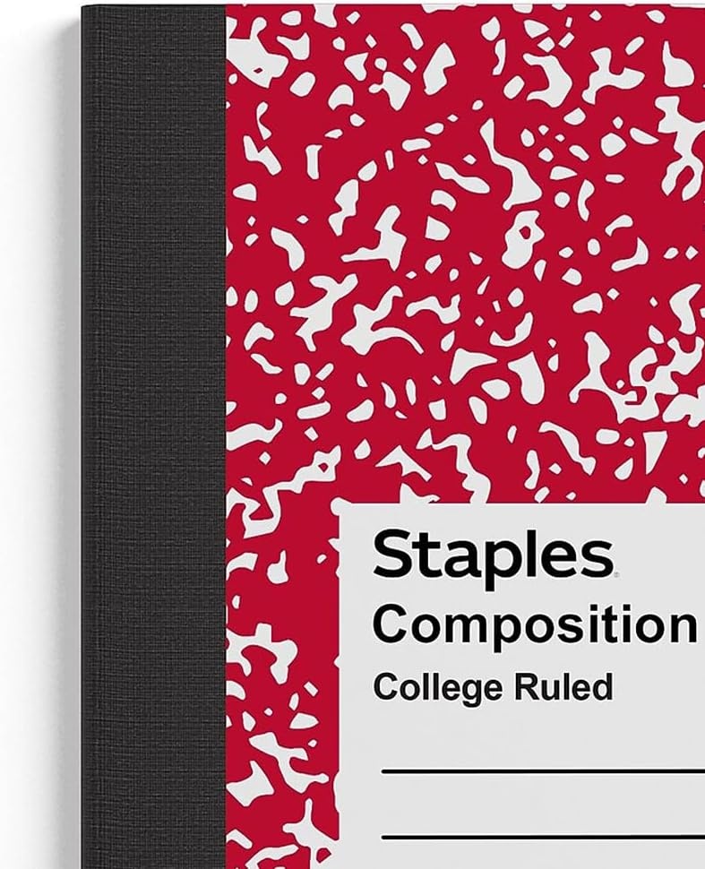 image:imageSTAPLES Composition Notebook 975 x 75 College Ruled 100 Sheets Assorted Colors 48CartonAssorted Color 48 Pack