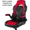 image:imageSTAPLES Emerge Vortex Gaming Chair Ergonomic Adjustable Height Swivel BlackRed  Black