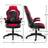 image:imageSTAPLES Emerge Vortex Gaming Chair Ergonomic Adjustable Height Swivel BlackRed  Black