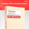 image:imageStaples 30 Recycled 85 x 11 Inch 20 lbs 500Sheets Pack Blue For Office School amp HomeCream