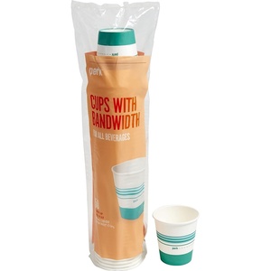 image:imagePerk 12 Oz Paper Hot Cups 500 Count Bulk Disposable Coffee Cups for Hot Beverages WhiteBlue50 Pack