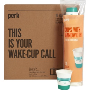 image:imagePerk 12 Oz Paper Hot Cups 500 Count Bulk Disposable Coffee Cups for Hot Beverages WhiteBlue500 Pack