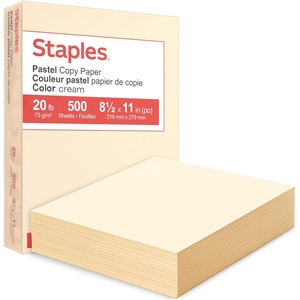 image:imageStaples 30 Recycled 85 x 11 Inch 20 lbs 500Sheets Pack Blue For Office School amp HomeCream