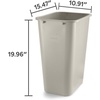 image:imageCOASTWIDE Professional Indoor Trash Can Without Lid Black Soft Molded Plastic 7 Gallon CW56429Beige