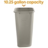 image:imageCOASTWIDE Professional Indoor Trash Can Without Lid Black Soft Molded Plastic 7 Gallon CW56429Beige