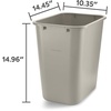 image:imageCOASTWIDE Professional Indoor Trash Can Without Lid Black Soft Molded Plastic 7 Gallon CW56429Beige