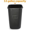 image:imageCOASTWIDE Professional Indoor Trash Can Without Lid Black Soft Molded Plastic 7 Gallon CW56429Black