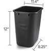 image:imageCOASTWIDE Professional Indoor Trash Can Without Lid Black Soft Molded Plastic 7 Gallon CW56429Black