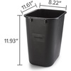 image:imageCOASTWIDE Professional Indoor Trash Can Without Lid Black Soft Molded Plastic 7 Gallon CW56429Black