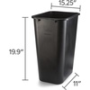 image:imageCOASTWIDE Professional Indoor Trash Can Without Lid Black Soft Molded Plastic 7 Gallon CW56429Black