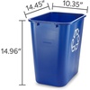 image:imageCOASTWIDE Professional Indoor Trash Can Without Lid Black Soft Molded Plastic 7 Gallon CW56429Blue
