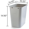 image:imageCOASTWIDE Professional Indoor Trash Can Without Lid Black Soft Molded Plastic 7 Gallon CW56429Gray