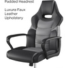 image:imageSTAPLES Emerge Vector Luxura Faux Leather Gaming Chair Black amp Gray