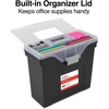 image:imageSTAPLES Hanging File Folder Box Storage Bin Organizer Snap Lid Letter amp Legal Size Documents Frost GrayBlack
