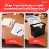 image:imageSTAPLES Hanging File Folder Box Storage Bin Organizer Snap Lid Letter amp Legal Size Documents Frost GrayBlack