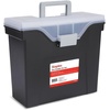 image:imageSTAPLES Hanging File Folder Box Storage Bin Organizer Snap Lid Letter amp Legal Size Documents Frost GrayBlack
