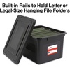 image:imageSTAPLES Hanging File Folder Box Storage Bin Organizer Snap Lid Letter amp Legal Size Documents Frost GrayBlack