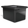 image:imageSTAPLES Hanging File Folder Box Storage Bin Organizer Snap Lid Letter amp Legal Size Documents Frost GrayBlack