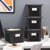 image:imageSTAPLES Hanging File Folder Box Storage Bin Organizer Snap Lid Letter amp Legal Size Documents Frost GrayBlack