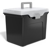 image:imageSTAPLES Hanging File Folder Box Storage Bin Organizer Snap Lid Letter amp Legal Size Documents Frost GrayBlack