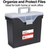 image:imageSTAPLES Hanging File Folder Box Storage Bin Organizer Snap Lid Letter amp Legal Size Documents Frost GrayBlack
