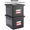 image:imageSTAPLES Hanging File Folder Box Storage Bin Organizer Snap Lid Letter amp Legal Size Documents Frost GrayBlack