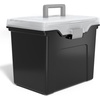 image:imageSTAPLES Hanging File Folder Box Storage Bin Organizer Snap Lid Letter amp Legal Size Documents Frost GrayBlack