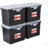 image:imageSTAPLES Hanging File Folder Box Storage Bin Organizer Snap Lid Letter amp Legal Size Documents Frost GrayBlack