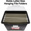 image:imageSTAPLES Hanging File Folder Box Storage Bin Organizer Snap Lid Letter amp Legal Size Documents Frost GrayBlack