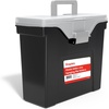 image:imageSTAPLES Hanging File Folder Box Storage Bin Organizer Snap Lid Letter amp Legal Size Documents Frost GrayBlack