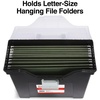 image:imageSTAPLES Hanging File Folder Box Storage Bin Organizer Snap Lid Letter amp Legal Size Documents Frost GrayBlack