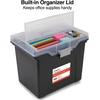 image:imageSTAPLES Hanging File Folder Box Storage Bin Organizer Snap Lid Letter amp Legal Size Documents Frost GrayBlack