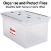 image:imageSTAPLES Hanging File Folder Box Storage Bin Organizer Snap Lid Letter amp Legal Size Documents Frost GrayClear