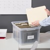 image:imageSTAPLES Hanging File Folder Box Storage Bin Organizer Snap Lid Letter amp Legal Size Documents Frost GrayClear