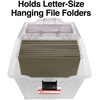 image:imageSTAPLES Hanging File Folder Box Storage Bin Organizer Snap Lid Letter amp Legal Size Documents Frost GrayClear