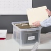 image:imageSTAPLES Hanging File Folder Box Storage Bin Organizer Snap Lid Letter amp Legal Size Documents Frost GrayClear