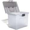 image:imageSTAPLES Hanging File Folder Box Storage Bin Organizer Snap Lid Letter amp Legal Size Documents Frost GrayClear
