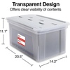 image:imageSTAPLES Hanging File Folder Box Storage Bin Organizer Snap Lid Letter amp Legal Size Documents Frost GrayClear