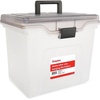 image:imageSTAPLES Hanging File Folder Box Storage Bin Organizer Snap Lid Letter amp Legal Size Documents Frost GrayClear