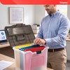 image:imageSTAPLES Hanging File Folder Box Storage Bin Organizer Snap Lid Letter amp Legal Size Documents Frost GrayClear