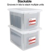 image:imageSTAPLES Hanging File Folder Box Storage Bin Organizer Snap Lid Letter amp Legal Size Documents Frost GrayClear