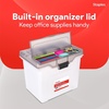 image:imageSTAPLES Hanging File Folder Box Storage Bin Organizer Snap Lid Letter amp Legal Size Documents Frost GrayClear