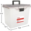 image:imageSTAPLES Hanging File Folder Box Storage Bin Organizer Snap Lid Letter amp Legal Size Documents Frost GrayClear