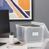 image:imageSTAPLES Hanging File Folder Box Storage Bin Organizer Snap Lid Letter amp Legal Size Documents Frost GrayClear