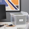 image:imageSTAPLES Hanging File Folder Box Storage Bin Organizer Snap Lid Letter amp Legal Size Documents Frost GrayClear