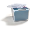 image:imageSTAPLES Hanging File Folder Box Storage Bin Organizer Snap Lid Letter amp Legal Size Documents Frost GrayClear