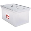 image:imageSTAPLES Hanging File Folder Box Storage Bin Organizer Snap Lid Letter amp Legal Size Documents Frost GrayClear
