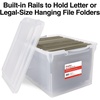 image:imageSTAPLES Hanging File Folder Box Storage Bin Organizer Snap Lid Letter amp Legal Size Documents Frost GrayClear